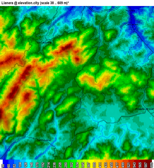 Zoom OUT 2x Llanera, Spain elevation map