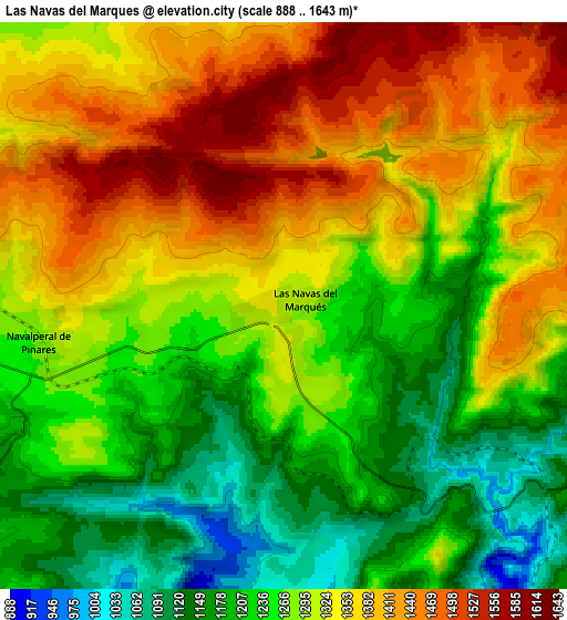 Zoom OUT 2x Las Navas del Marqués, Spain elevation map