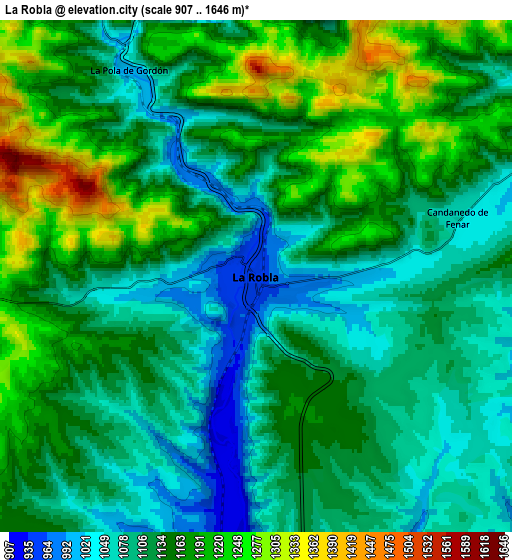 Zoom OUT 2x La Robla, Spain elevation map