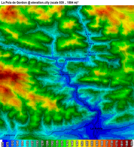 Zoom OUT 2x La Pola de Gordón, Spain elevation map