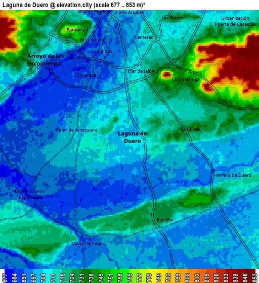 Zoom OUT 2x Laguna de Duero, Spain elevation map