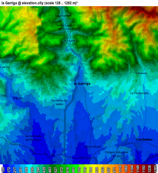 Zoom OUT 2x la Garriga, Spain elevation map