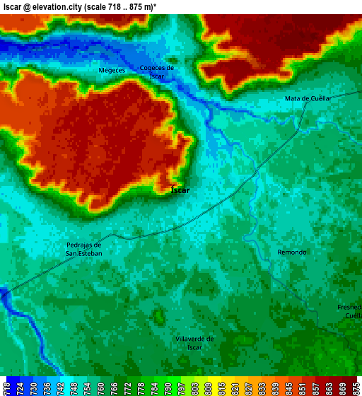 Zoom OUT 2x Iscar, Spain elevation map