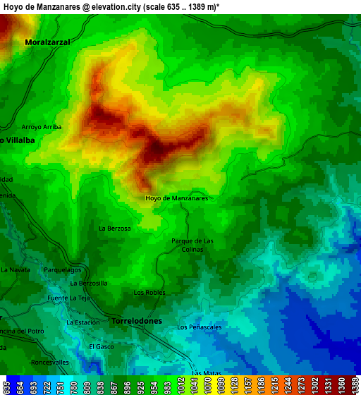 Zoom OUT 2x Hoyo de Manzanares, Spain elevation map