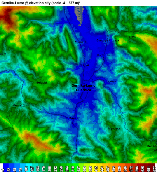 Zoom OUT 2x Gernika-Lumo, Spain elevation map