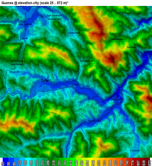 Zoom OUT 2x Güeñes, Spain elevation map