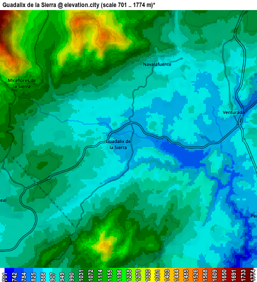 Zoom OUT 2x Guadalix de la Sierra, Spain elevation map