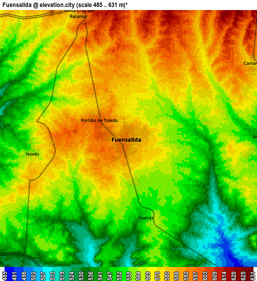 Zoom OUT 2x Fuensalida, Spain elevation map