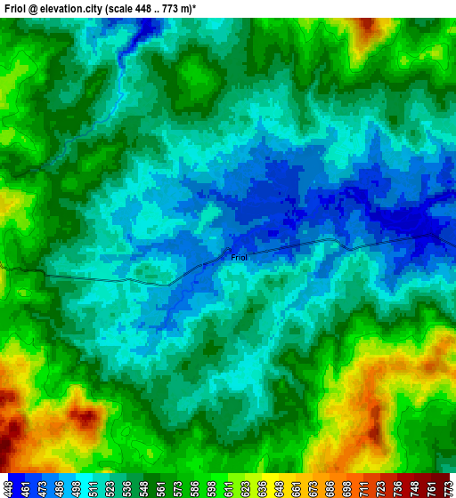 Zoom OUT 2x Friol, Spain elevation map