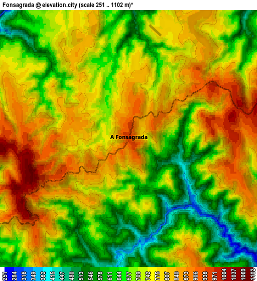 Zoom OUT 2x Fonsagrada, Spain elevation map