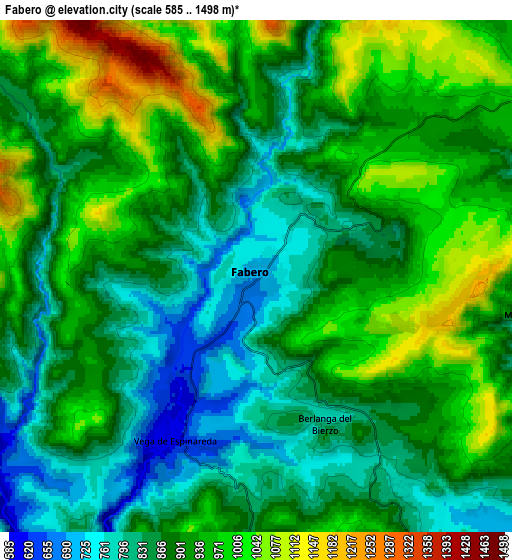 Zoom OUT 2x Fabero, Spain elevation map