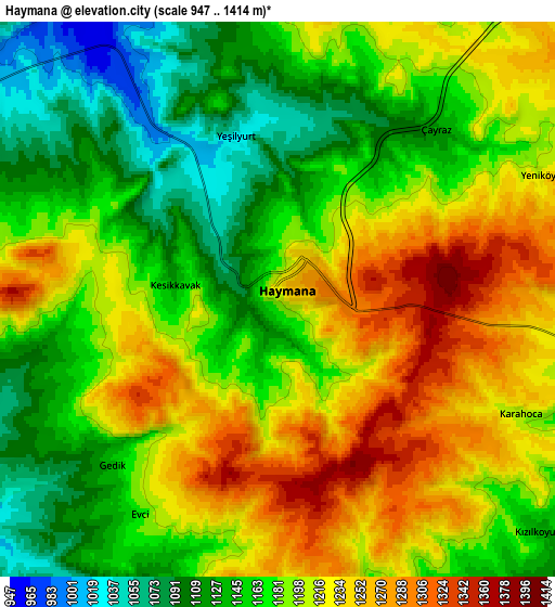 Zoom OUT 2x Haymana, Turkey elevation map