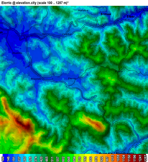 Zoom OUT 2x Elorrio, Spain elevation map