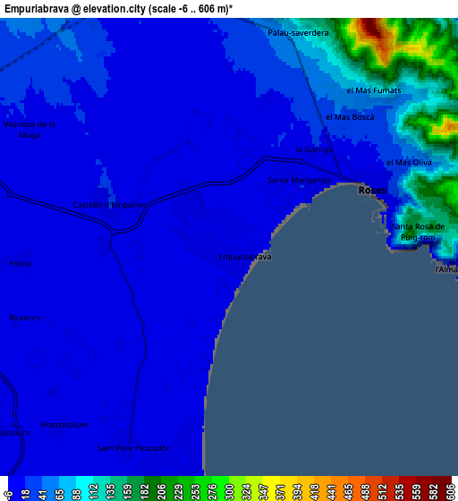 Zoom OUT 2x Empuriabrava, Spain elevation map