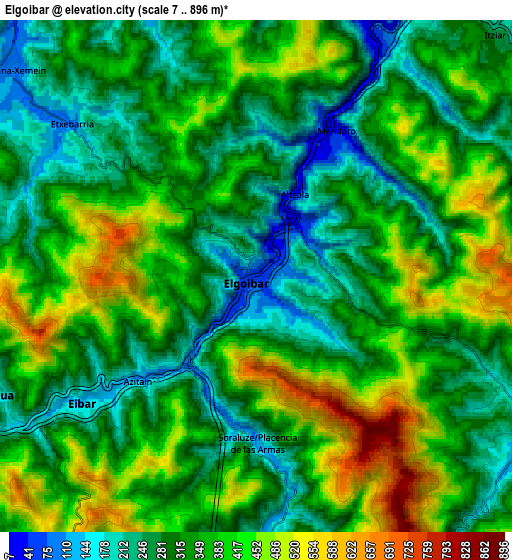 Zoom OUT 2x Elgoibar, Spain elevation map