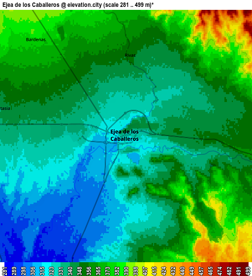 Zoom OUT 2x Ejea de los Caballeros, Spain elevation map