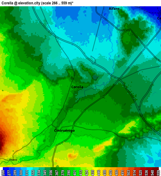 Zoom OUT 2x Corella, Spain elevation map