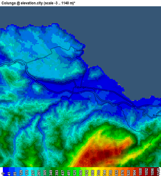 Zoom OUT 2x Colunga, Spain elevation map