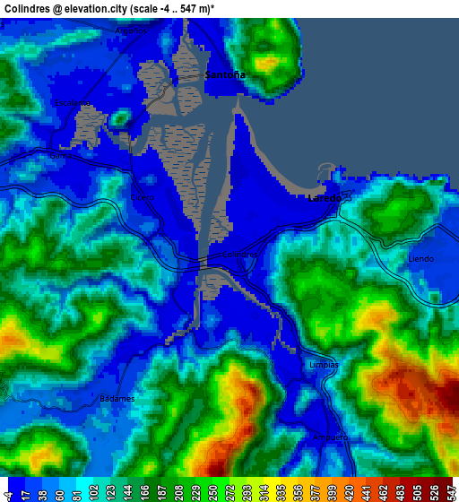 Zoom OUT 2x Colindres, Spain elevation map