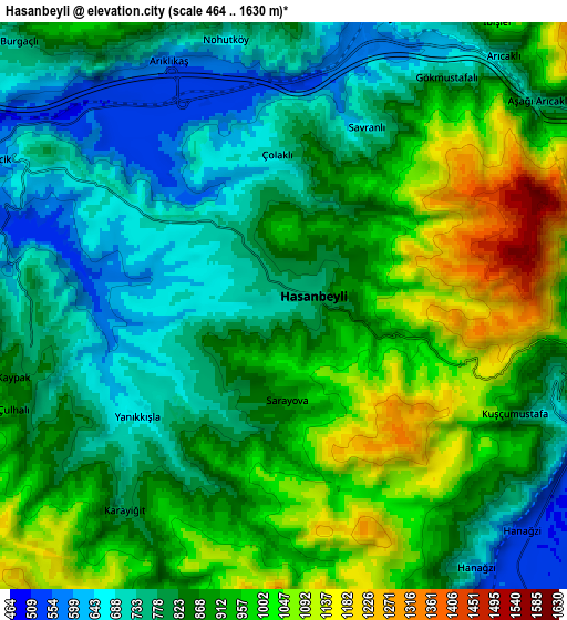 Zoom OUT 2x Hasanbeyli, Turkey elevation map