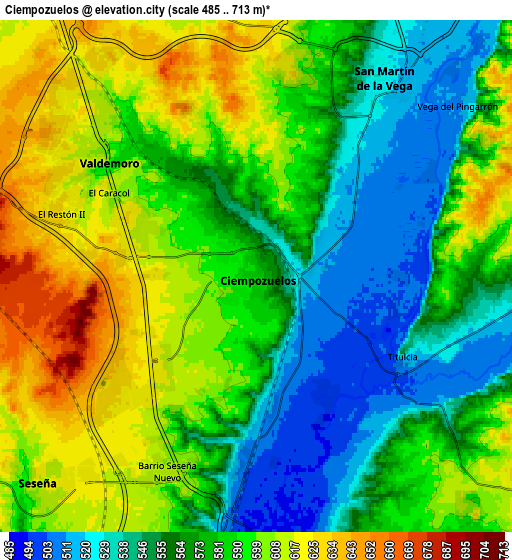 Zoom OUT 2x Ciempozuelos, Spain elevation map