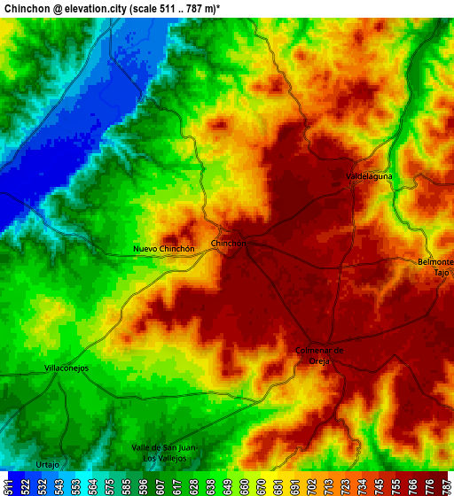 Zoom OUT 2x Chinchón, Spain elevation map
