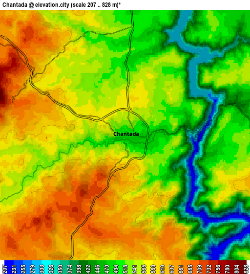 Zoom OUT 2x Chantada, Spain elevation map