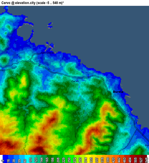 Zoom OUT 2x Cervo, Spain elevation map