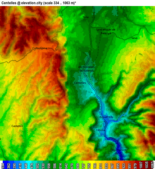 Zoom OUT 2x Centelles, Spain elevation map