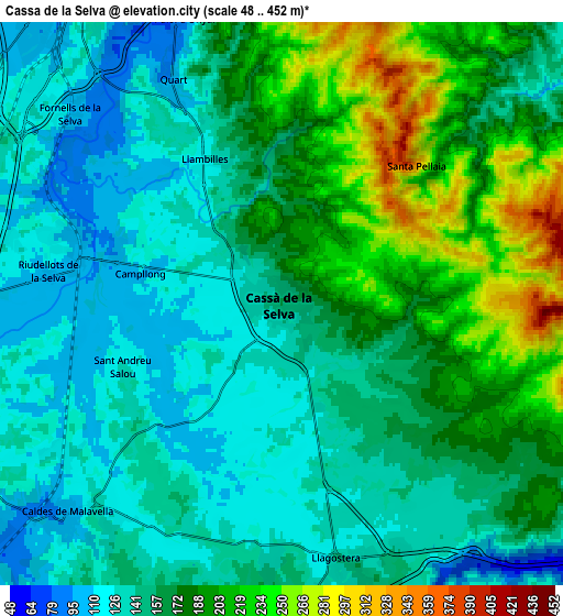 Zoom OUT 2x Cassà de la Selva, Spain elevation map