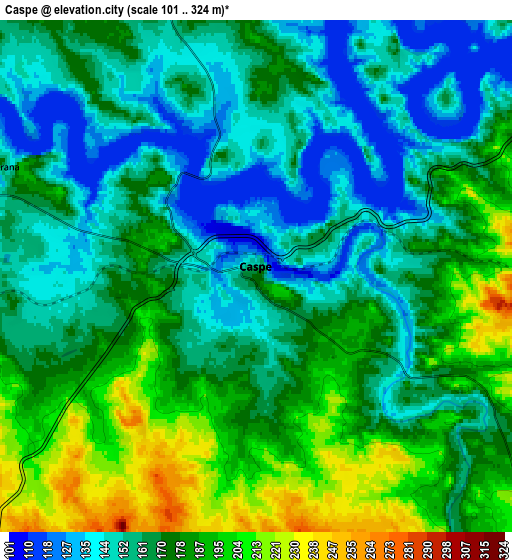 Zoom OUT 2x Caspe, Spain elevation map