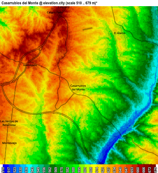 Zoom OUT 2x Casarrubios del Monte, Spain elevation map