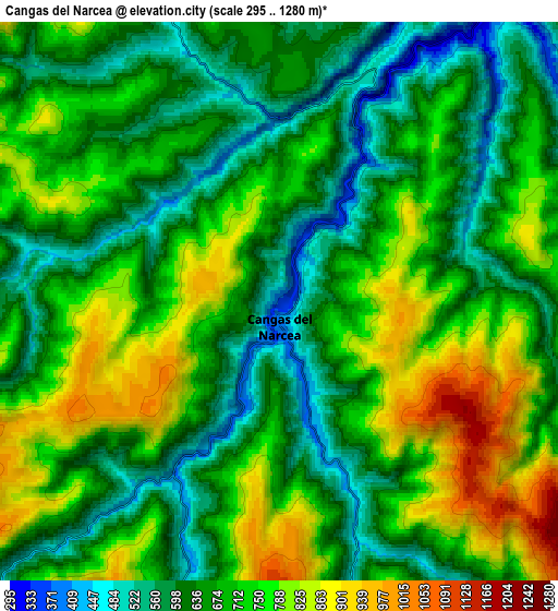 Zoom OUT 2x Cangas del Narcea, Spain elevation map