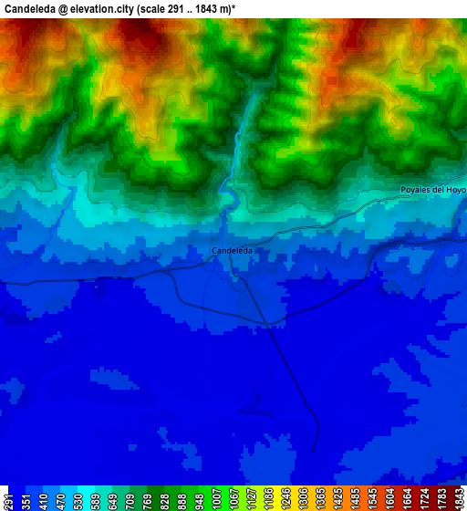 Zoom OUT 2x Candeleda, Spain elevation map