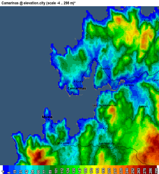 Zoom OUT 2x Camariñas, Spain elevation map