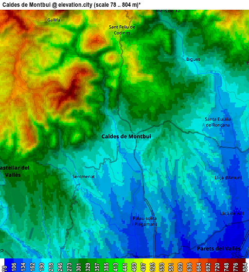 Zoom OUT 2x Caldes de Montbui, Spain elevation map