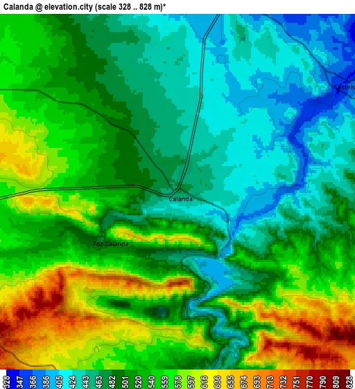 Zoom OUT 2x Calanda, Spain elevation map