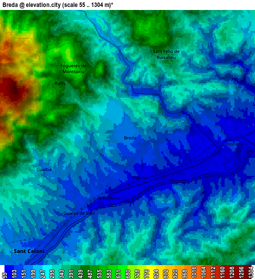 Zoom OUT 2x Breda, Spain elevation map