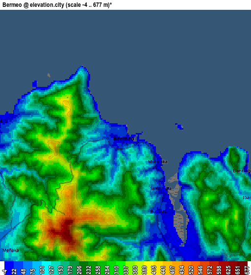 Zoom OUT 2x Bermeo, Spain elevation map