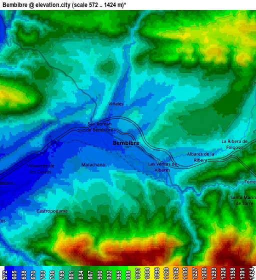 Zoom OUT 2x Bembibre, Spain elevation map