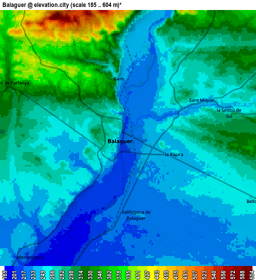 Zoom OUT 2x Balaguer, Spain elevation map