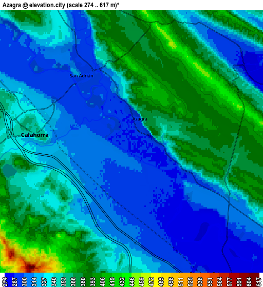 Zoom OUT 2x Azagra, Spain elevation map