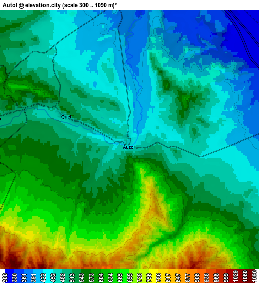 Zoom OUT 2x Autol, Spain elevation map