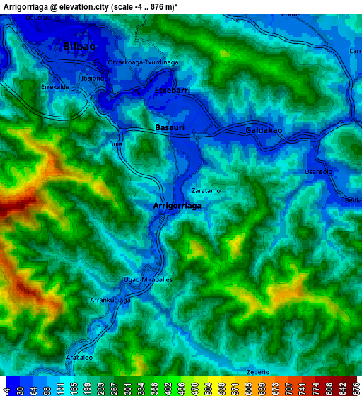 Zoom OUT 2x Arrigorriaga, Spain elevation map