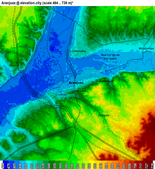 Zoom OUT 2x Aranjuez, Spain elevation map