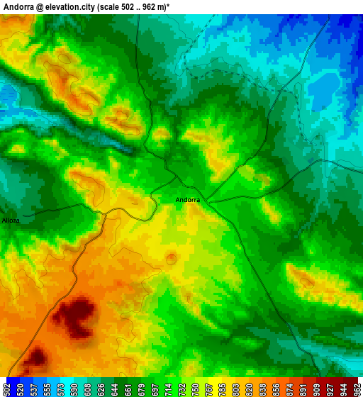 Zoom OUT 2x Andorra, Spain elevation map