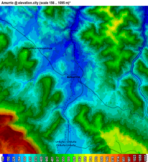 Zoom OUT 2x Amurrio, Spain elevation map