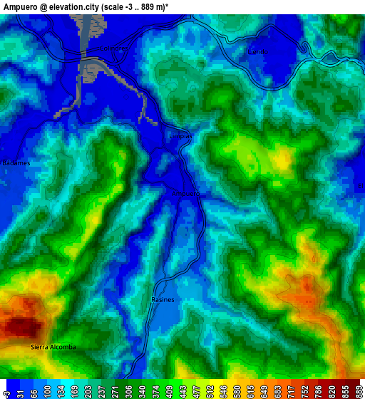 Zoom OUT 2x Ampuero, Spain elevation map