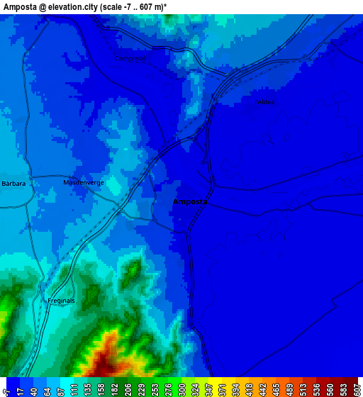 Zoom OUT 2x Amposta, Spain elevation map