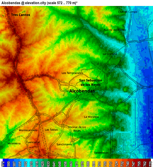 Zoom OUT 2x Alcobendas, Spain elevation map